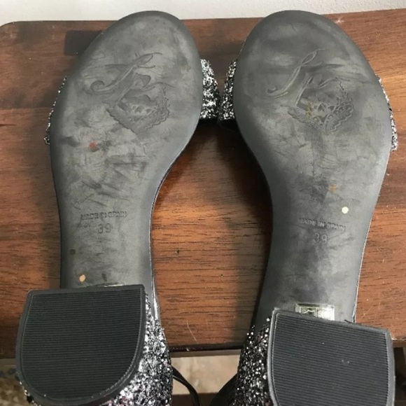 Free People Marigold Silver Glitter Sandals 39/9. - Picture 5 of 8